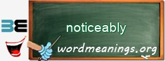 WordMeaning blackboard for noticeably